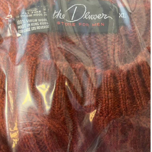 Vintage 70's The Denver Men's Crew Neck Cable Pullover Sweater 100% Merino Wool - Picture 5 of 5